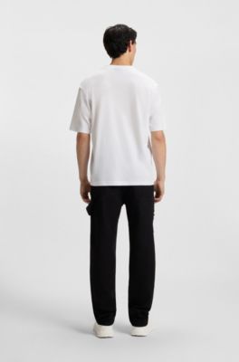 T-shirt en jersey de coton &agrave; logo imprim&eacute;, Blanc