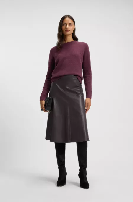 A-line skirt in nappa leather