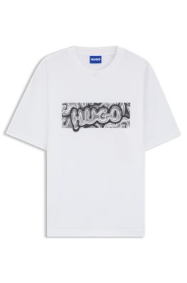 Logo-artwork T-shirt in cotton jersey, White