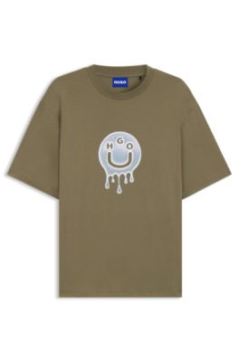 Logo-artwork T-shirt in cotton jersey, Light Green