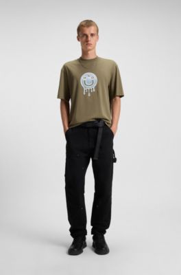 Logo-artwork T-shirt in cotton jersey, Light Green