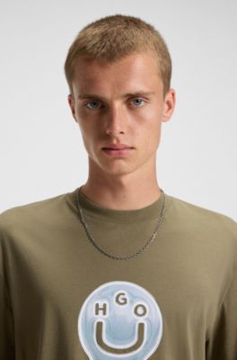 Logo-artwork T-shirt in cotton jersey, Light Green