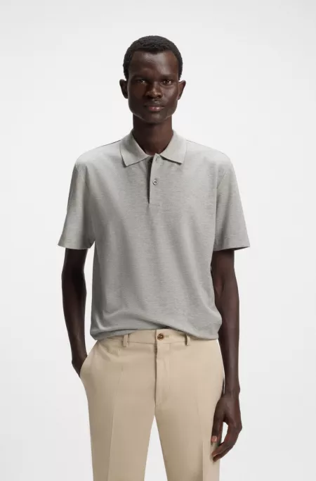 Cotton-silk polo shirt in a regular fit