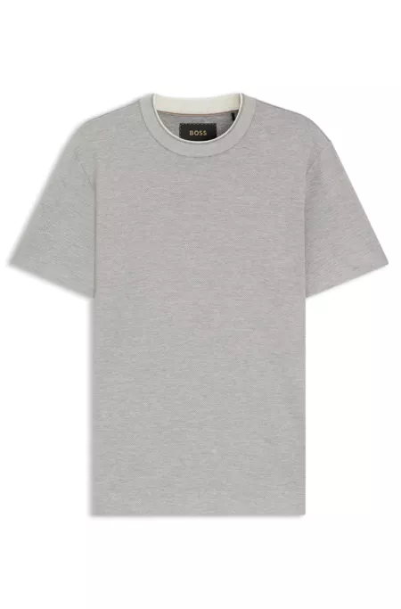 Cotton-silk T-shirt with micro structure