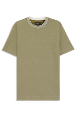 Camiseta de algod&oacute;n y seda con microestructura, Cal