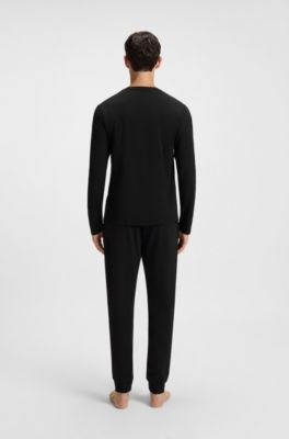 Logo-print underwear T-shirt in stretch cotton, Black