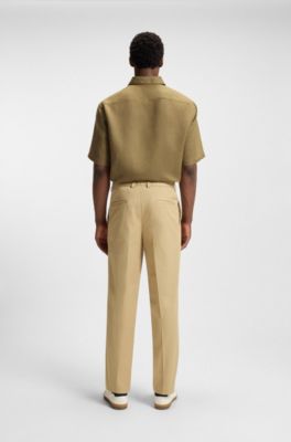 Camisa relaxed fit BECKHAM x BOSS de lino, Verde