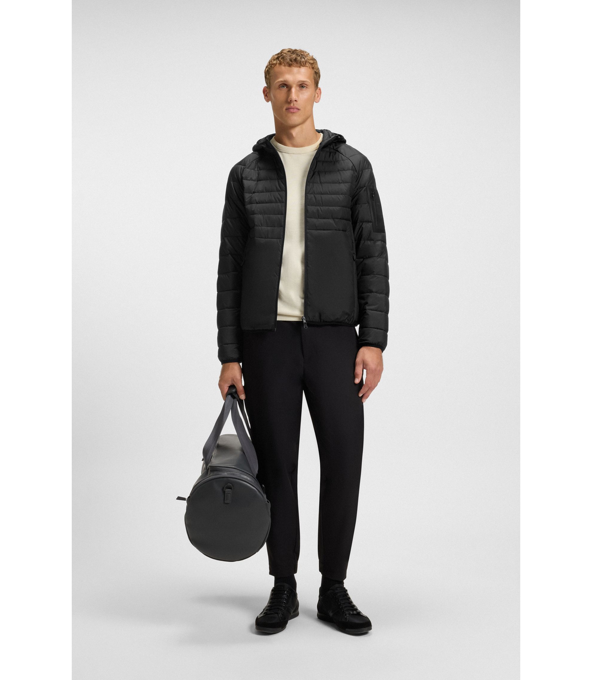 BOSS - Water-repellent jacket with decorative reflective details