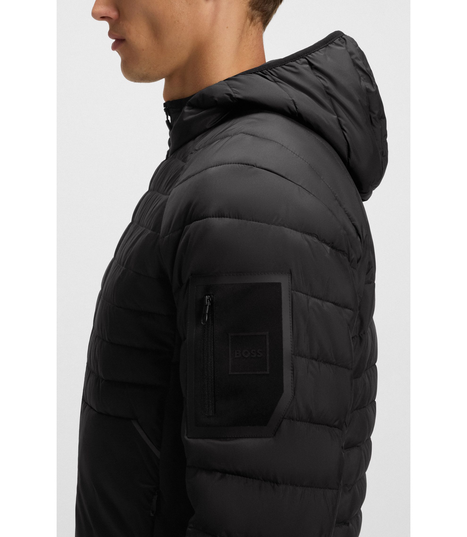 BOSS - Water-repellent jacket with decorative reflective details