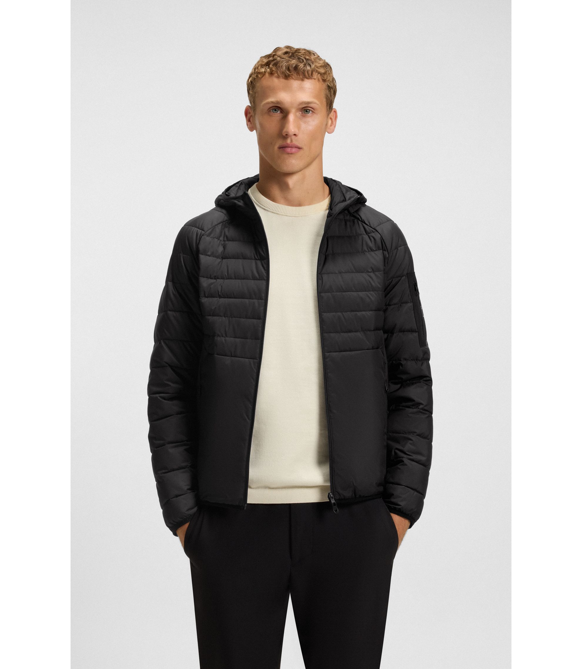 BOSS - Water-repellent jacket with decorative reflective details