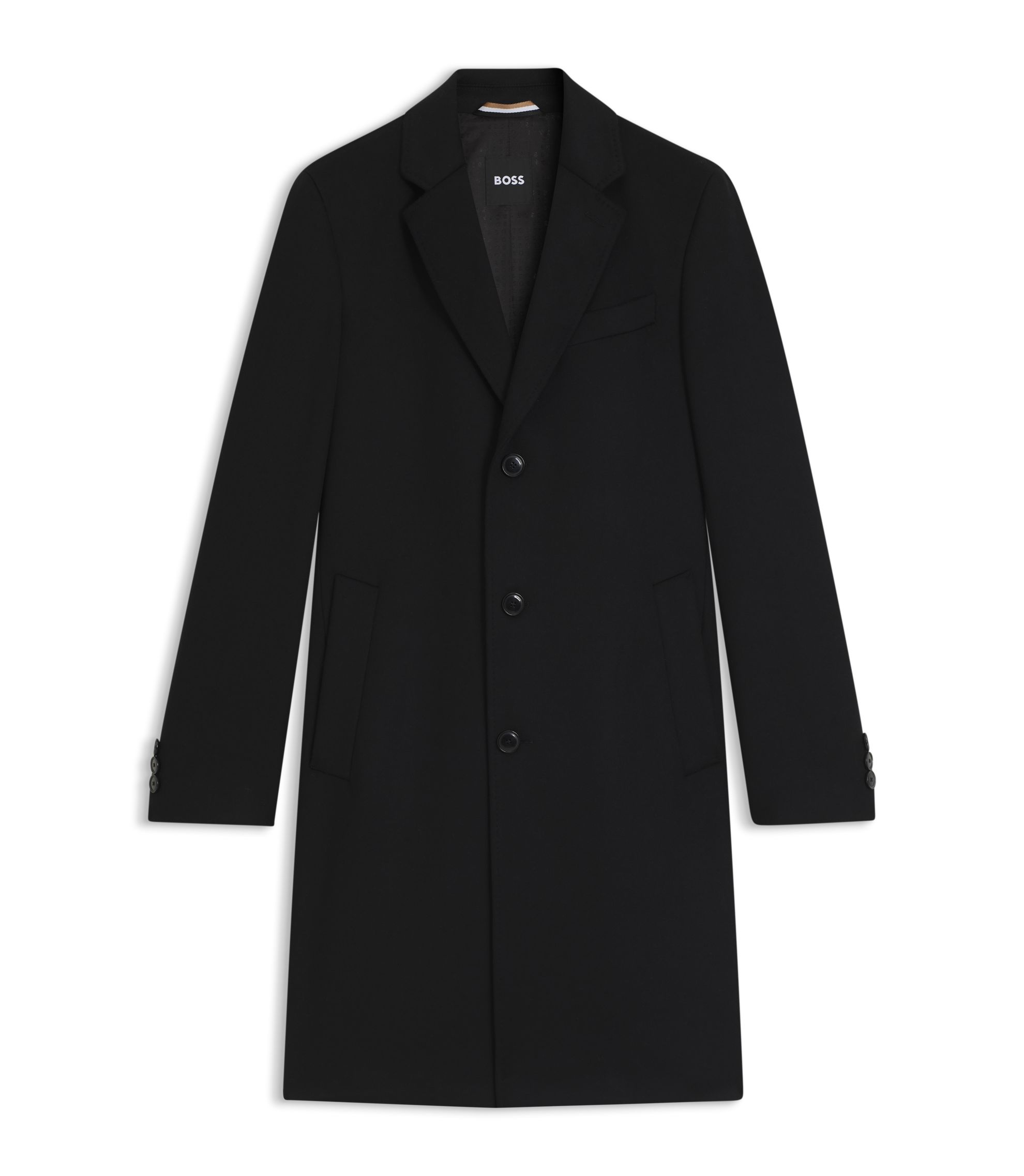 BOSS - Wool-cashmere coat in a slim fit - Black