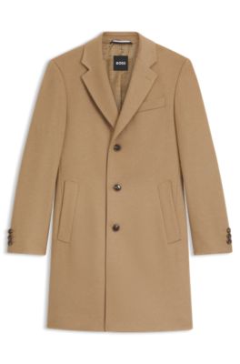 Abrigo slim fit de lana y cashmere, Beige