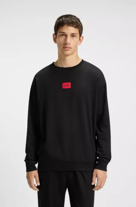 Red-logo pyjamas in stretch cotton