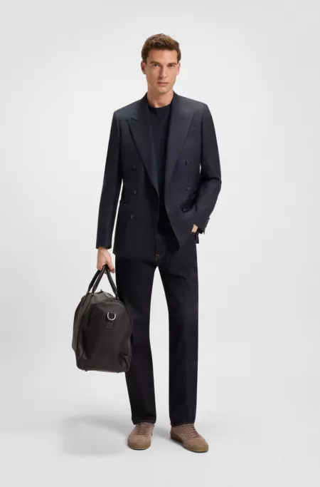 BECKHAM x BOSS double-breasted jacket in stretch wool