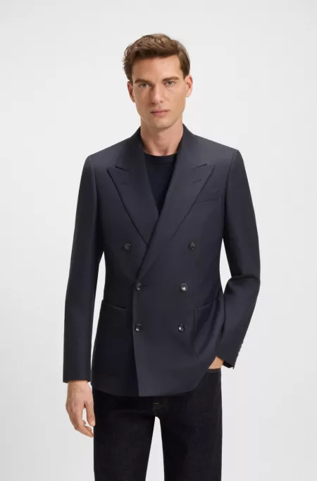 BECKHAM x BOSS double-breasted jacket in stretch wool