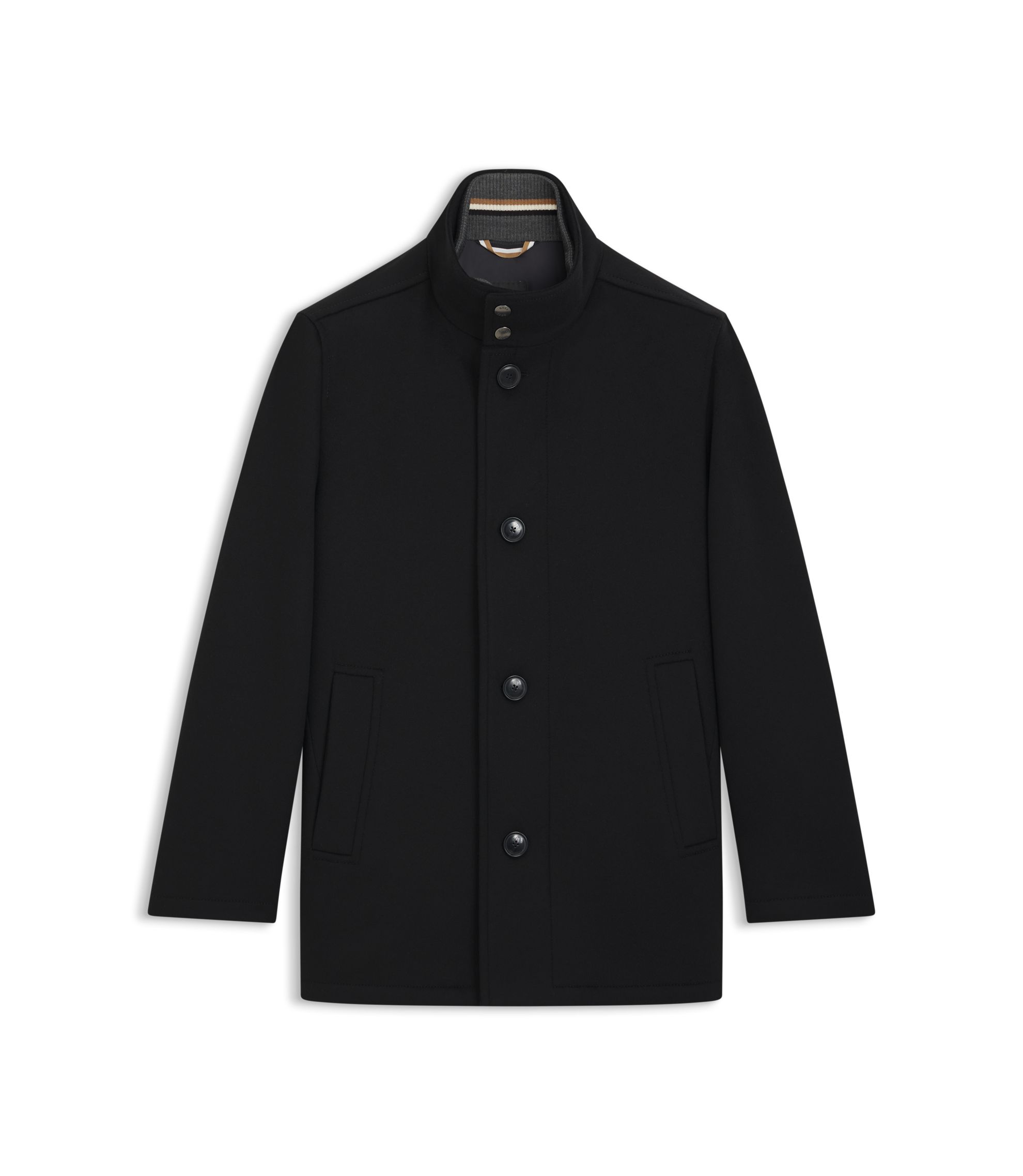 BOSS - Relaxed-fit short coat in wool and cashmere - Black