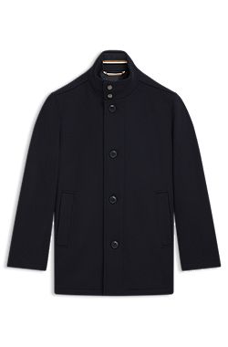 Relaxed-fit short coat in wool and cashmere