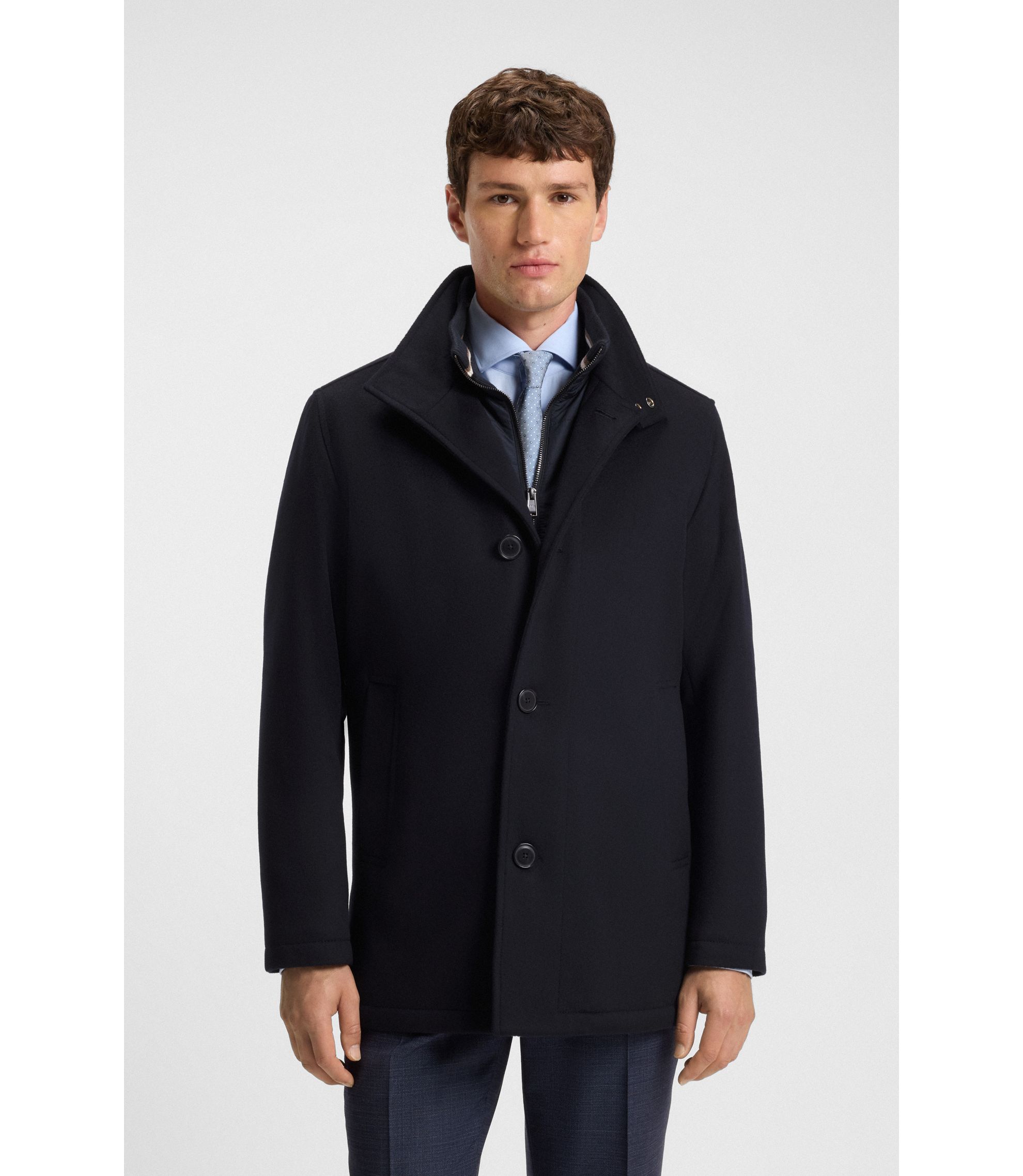 値下げ★ 新品　HUGO BOSS ネイビー ピーコート スリムフィット 48 hbna50549193_404_350?wid=1980&