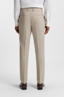 Two-piece suit in virgin wool, silk and linen, Light Beige