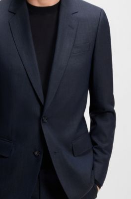 BECKHAM x BOSS Traje de dos piezas en lana, seda y lino, Azul oscuro