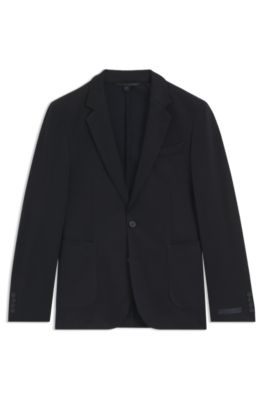 BECKHAM x BOSS jacket in a melange cotton blend, Dark Blue