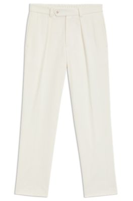 BECKHAM x BOSS trousers in stretch cotton, White