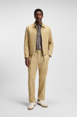 Pantalones BECKHAM x BOSS en algod&oacute;n el&aacute;stico, Beige claro