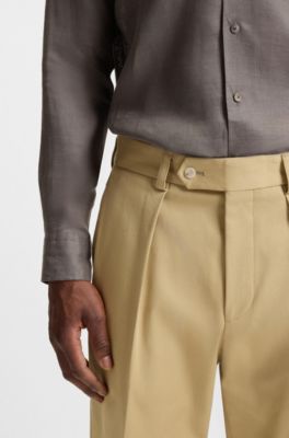 Pantalones BECKHAM x BOSS en algod&oacute;n el&aacute;stico, Beige claro
