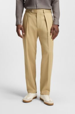 BECKHAM x BOSS trousers in stretch cotton, Light Beige