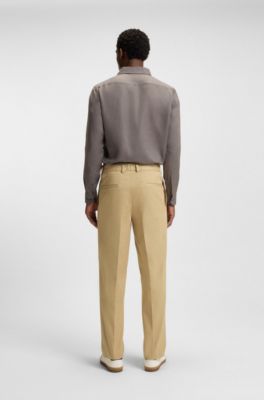 BECKHAM x BOSS trousers in stretch cotton, Light Beige