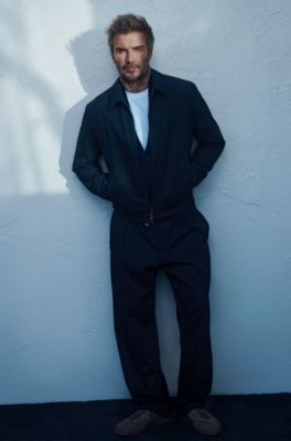 BECKHAM x BOSS trousers in stretch cotton, Dark Blue