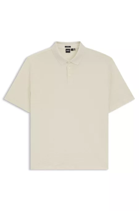Monogram-jacquard polo shirt in mercerised cotton