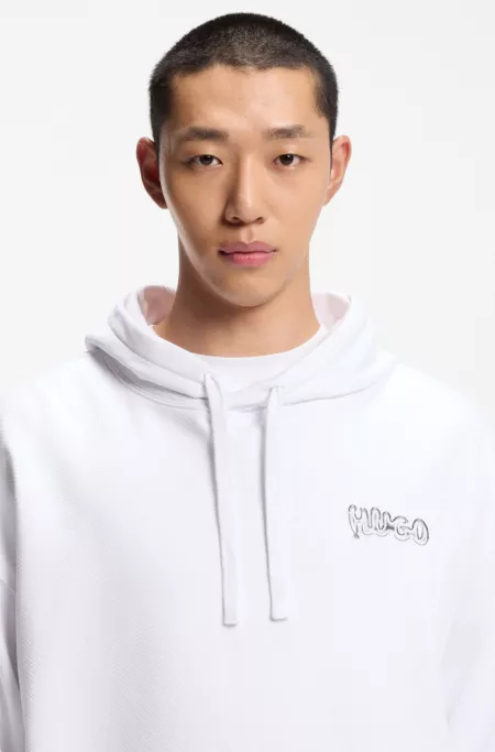 Logo-print hoodie in cotton terry