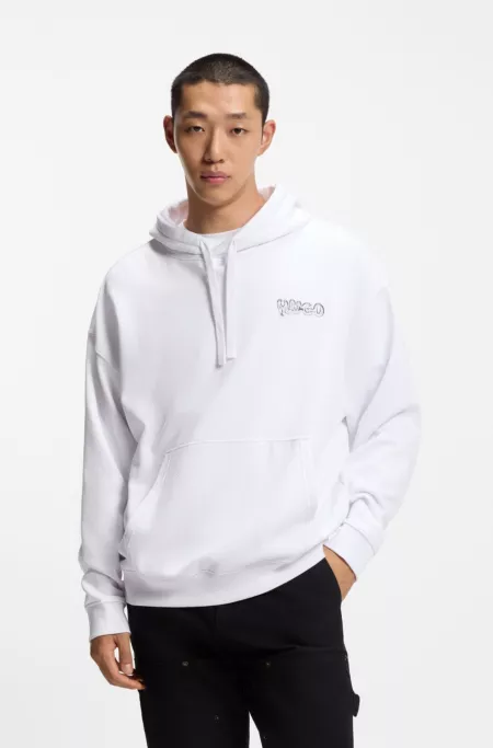 Logo-print hoodie in cotton terry