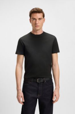 Camiseta BECKHAM x BOSS de algod&oacute;n mercerizado, Negro