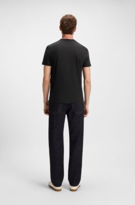 BECKHAM x BOSS T-shirt in mercerised cotton, Black