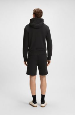 BECKHAM x BOSS zip-up hoodie in cotton terry, Black