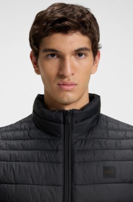 Water-repellent vest with logo patch, Black
