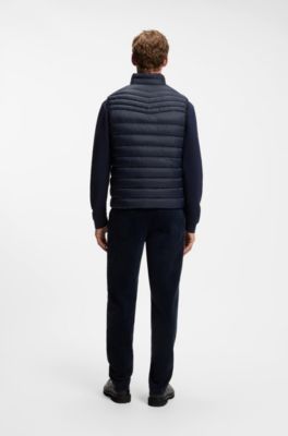 Chaleco hidr&oacute;fugo con aplique de logo, Azul oscuro