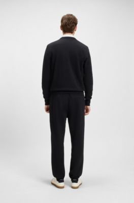 Sudadera BECKHAM x BOSS de felpa de algod&oacute;n mercerizado, Negro