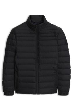 Chaqueta acolchada repelente al agua plegable con insignia de logo