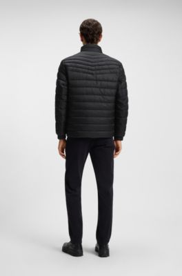 Water-repellent jacket with mixed quilting, Black