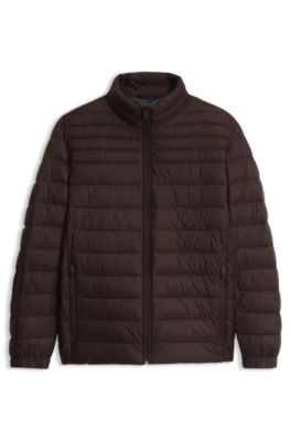 Slim-fit quilted jacket, Dark Brown
