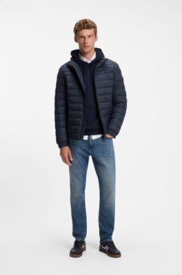 Cazadora acolchada slim fit, Azul oscuro