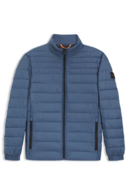 Packable water-repellent padded jacket with logo badge, Light Blue