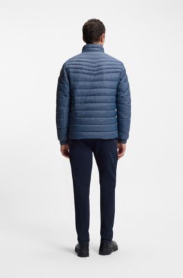 Packable water-repellent padded jacket with logo badge, Light Blue