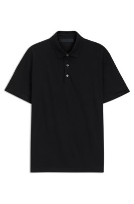 Polo BECKHAM x BOSS en algod&oacute;n y seda, Negro