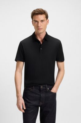 Polo BECKHAM x BOSS en algod&oacute;n y seda, Negro