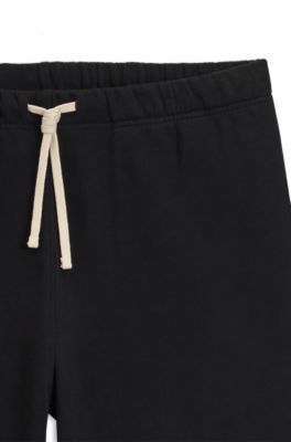 Shorts oversize fit BECKHAM x BOSS en felpa de algod&oacute;n, Negro