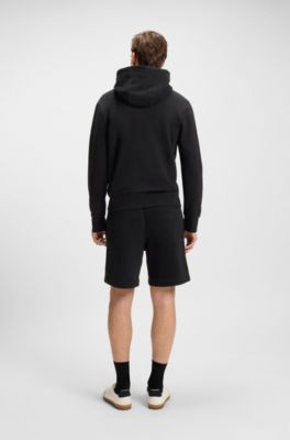 Shorts oversize fit BECKHAM x BOSS en felpa de algod&oacute;n, Negro